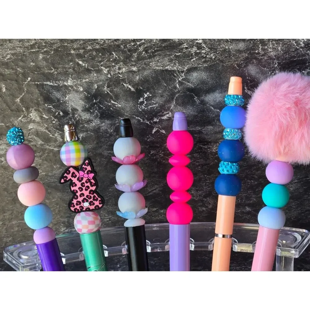 Pens, Ball Point, Set of 6 for Party Bags, Focal Beads, Assorted Colors & Styles
